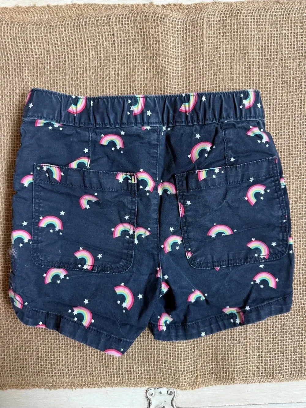 GAP Navy Girls' Rainbow Print Shorts